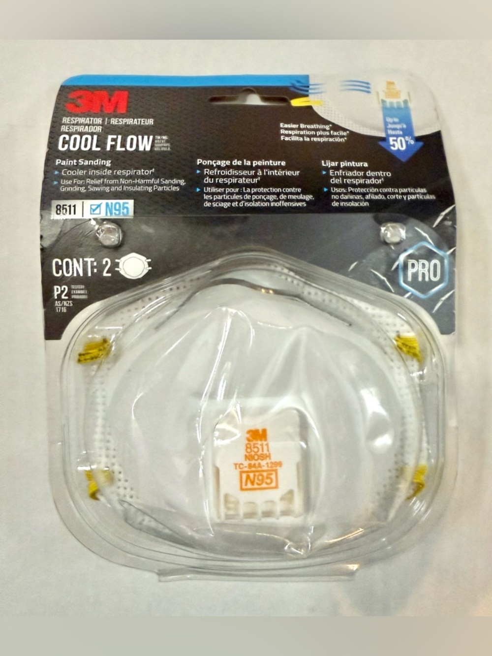 3M White N95 Multi-Purpose Valved Respirator 2 Pack
